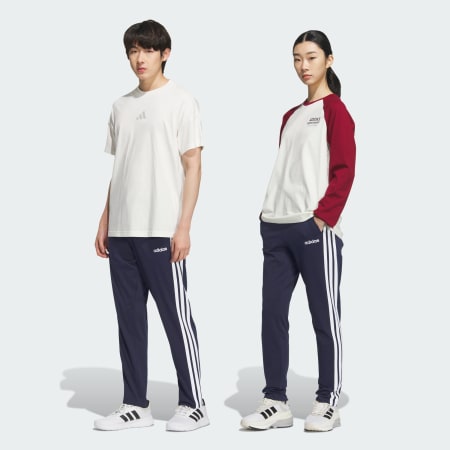 Essentials 3-Stripes Tapered Pants Single Jersey Open Hem