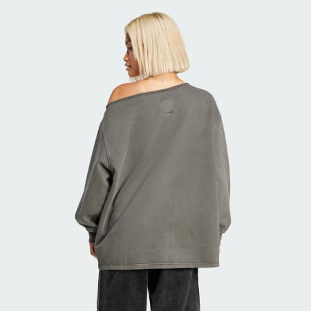 Washed Off-Shoulder Sweatshirt