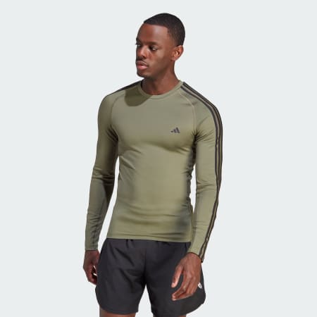 Techfit 3-Stripes Training Long Sleeve Tee