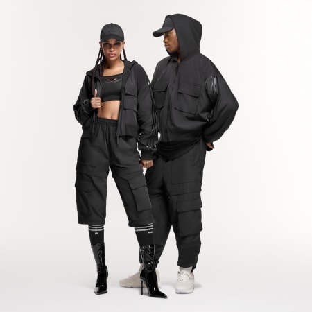 adidas IVY PARK Faux Latex Straight-Leg Pants - Black