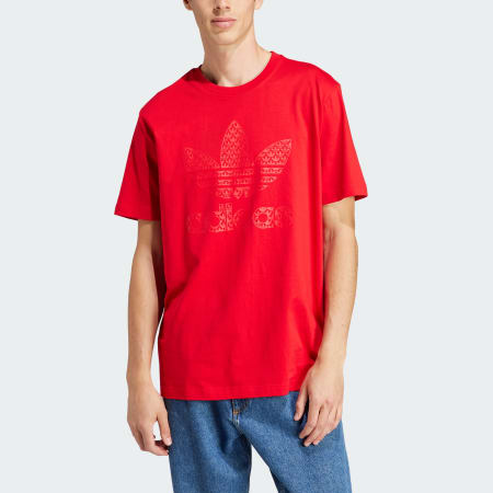mens red adidas originals t shirt