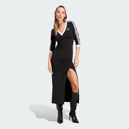 Rochie maxi cu 3 dungi Adicolor Classics