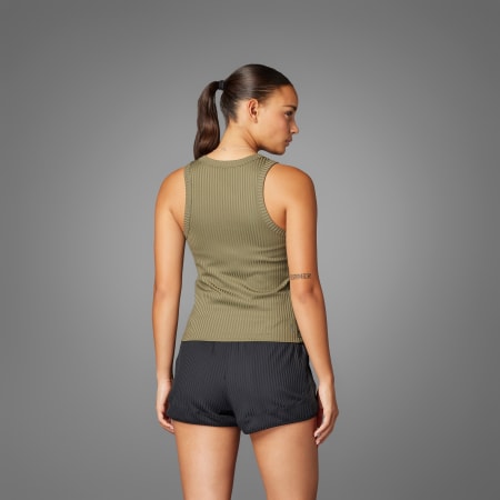 All Gym Seasonal Rib Tight Fit Tonal 3-Stripes Tank Top