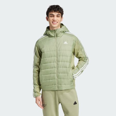 Essentials 3-Stripes Insulated Hooded Hybrid Jacket