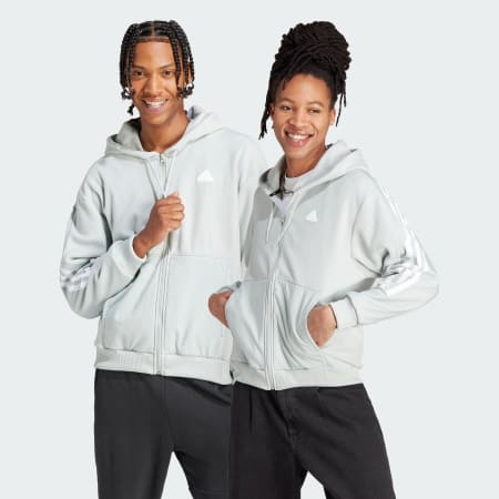 Adidas grey zip hoodie men's sale