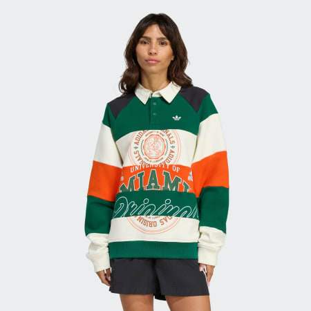 ADIDAS ORIGINALS R3COD ATHL DEPT NCAA UNIVERSITY OF MIAMI GRAPHIC LONGLSEEVE CREW