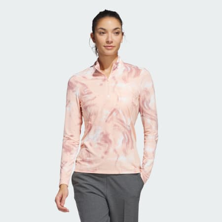 Ultimate365 Printed Quarter-Zip Mock Polo Shirt