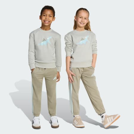 當季必備 Adiraptor 絨毛跑步休閒童裝褲套裝