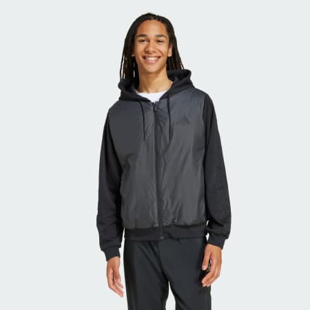 جاكيت Essentials CLIMAWARM 3-Stripes Insulated Hooded Hybrid