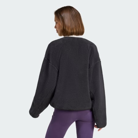 Cardigan din fleece Future Icons cu 3 dungi