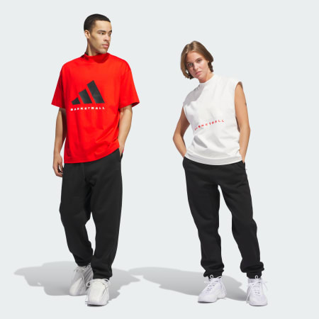 Pantaloni jogger din lână fleece adidas Basketball