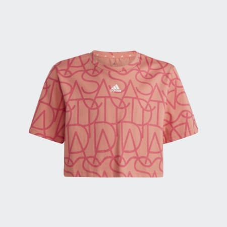 Brand Love Print Cotton Cropped Tee