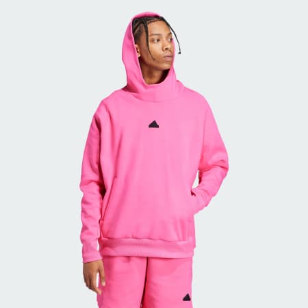 Pink hoodie mens adidas sale