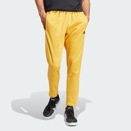 Black adidas pants shop with yellow stripes