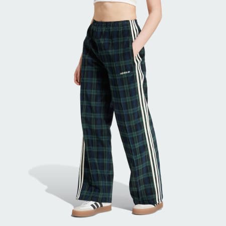 Corduroy Tartan Wide Leg Pants