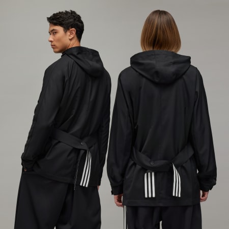 Y-3 Refined vunena majica s kapuljačom s 3 pruge