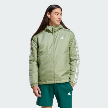 Essentials 3-Stripes Insulated Hooded Jacket