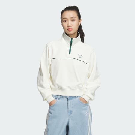 Retro Sport Sporty Club Zipper Crew Sweatshirt