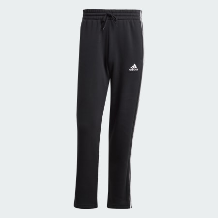 Clothing - Essentials 3-Stripes Open Hem Fleece Pants - Black