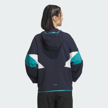 Seasonal Sportswear Loose Fit Colorblock Hooded Cloth Jacket