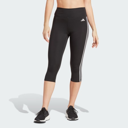 Tajice Train Essentials 3-Stripes High-Waisted 3/4