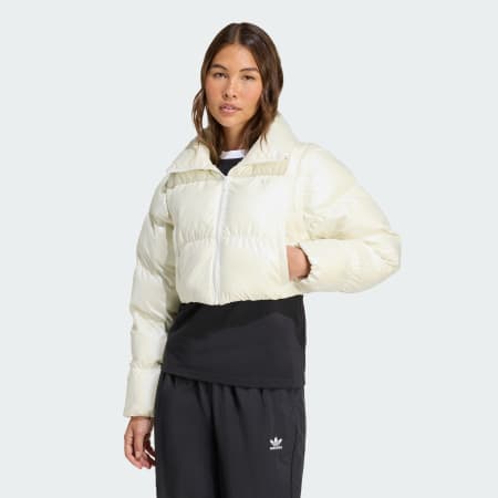 Essentials Glossy 2-In-1 Cropped Puffer