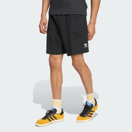 Pantaloni scurți din țesătură gofrată Essentials Trefoil