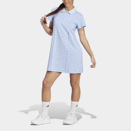 Clothing - Allover adidas Graphic Polo Dress - Blue | adidas South Africa