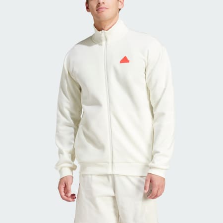 Adidas white best sale track jacket mens