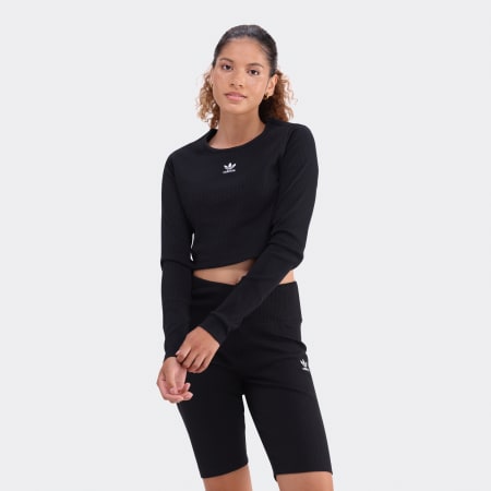 Essentials Ribbed Crop Long Sleeve Long-Sleeve Top