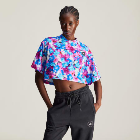 Tricou scurt cu imprimeu adidas by Stella McCartney