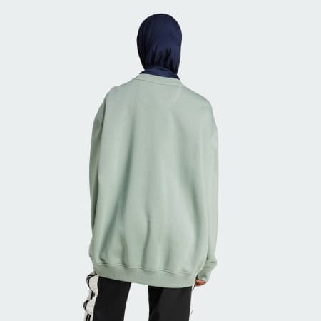 Essentials Fleece Long Oversized Crew Sweatshirt