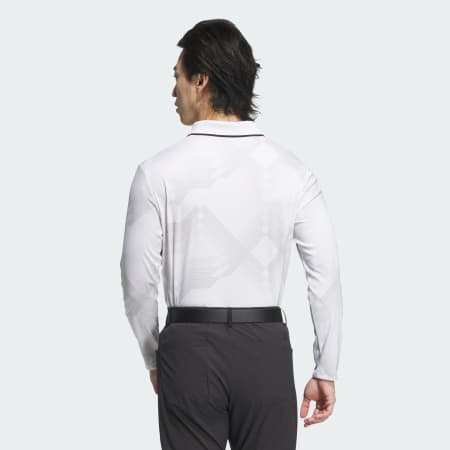 Long Sleeve Print Polo Shirt