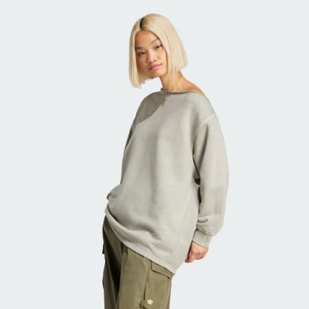 Washed Off-Shoulder Sweatshirt