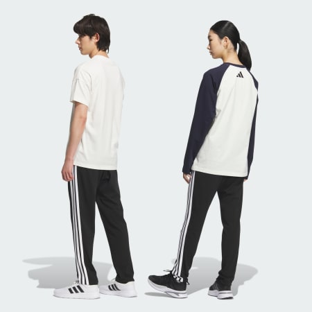 Essentials 3-Stripes Tapered Pants Single Jersey Open Hem