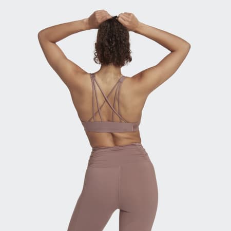 ALO Yoga, Intimates & Sleepwear, Alo Yoga Brown Ruched Front Open Back  Sunny Strappy Sports Bra