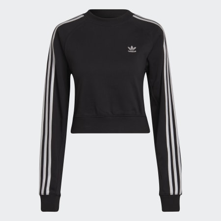 Women s Clothing Adicolor Classics High Shine Crew Sweatshirt Black adidas Saudi Arabia