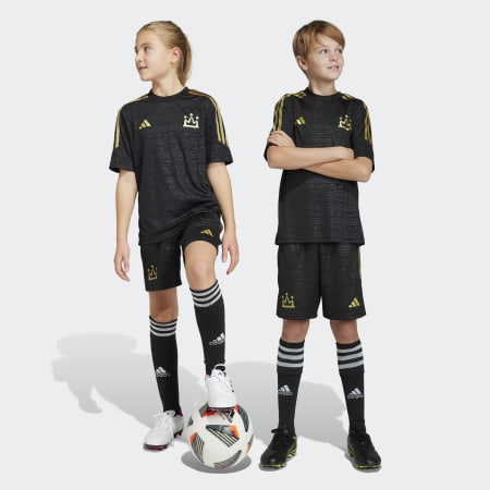 Girls black football shorts online