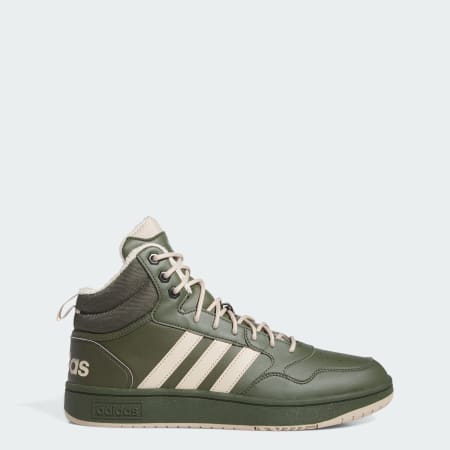 adidas Hoops 3.0 Mid Lifestyle Basketball Classic Fur Lining Winterized Shoes Green adidas TZ