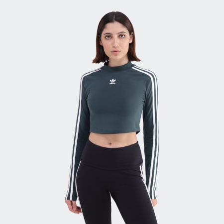 3-Stripes Cropped Long Sleeve Long-Sleeve Top