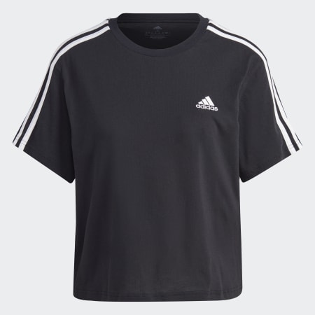 توب قصيرة Essentials 3-Stripes Single Jersey