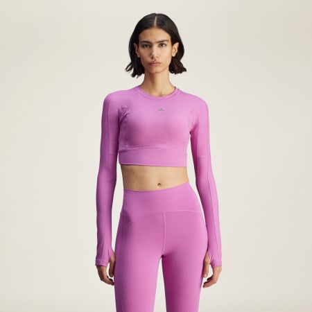 Top scurt cu mânecă lungă de Yoga TrueStrength adidas by Stella McCartney