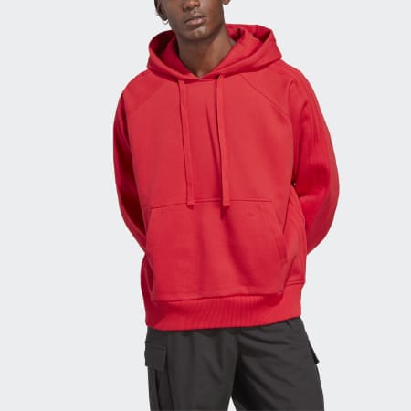 Red on sale hoodie mens