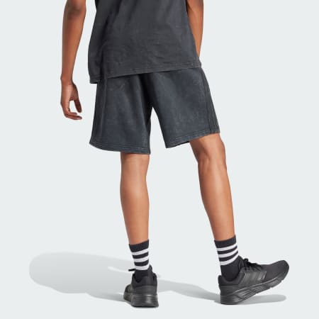 ALL SZN French Terry 3-Stripes Garment-Wash Shorts