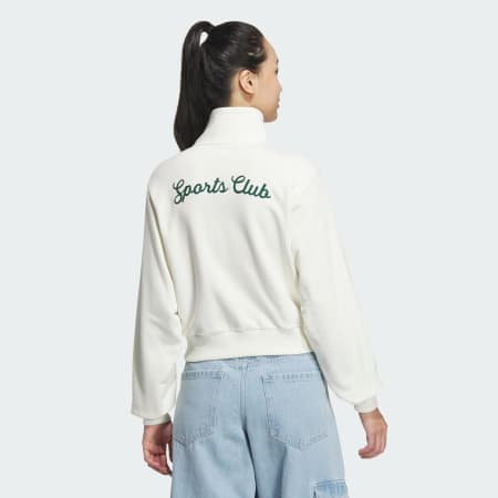 Retro Sport Sporty Club Zipper Crew Sweatshirt