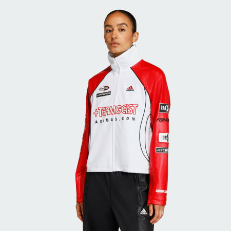 TEAMGEIST FAUX LEATHER TRACK TOP