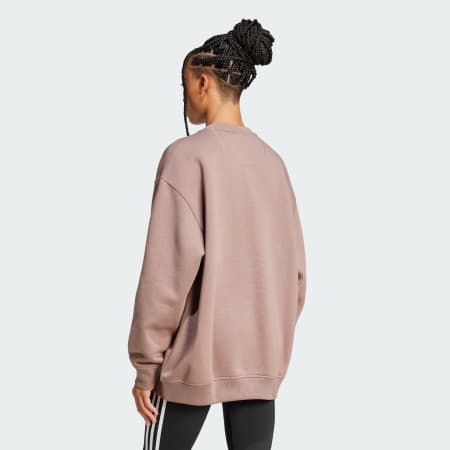 Essentials Fleece Long Oversized Crew Sweatshirt