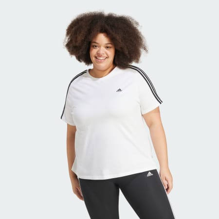 Essentials Slim 3-Stripes Tee (Plus Size)