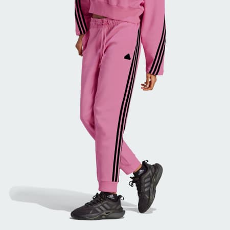 Black and shop pink adidas pants