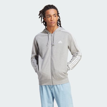 Essentials French Terry 3-Stripes Full-Zip Hoodie